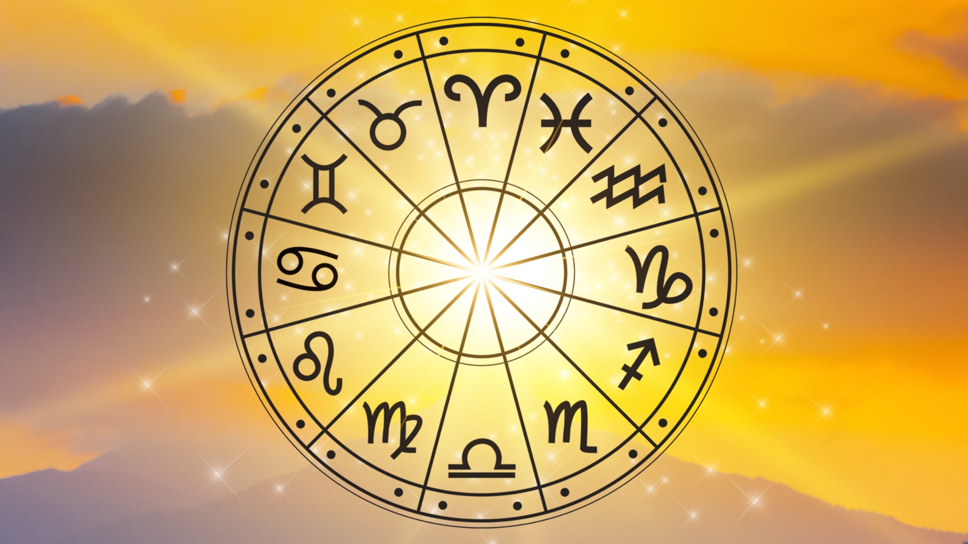 Zodiac signs inside of horoscope circle astrology and horoscopes concept